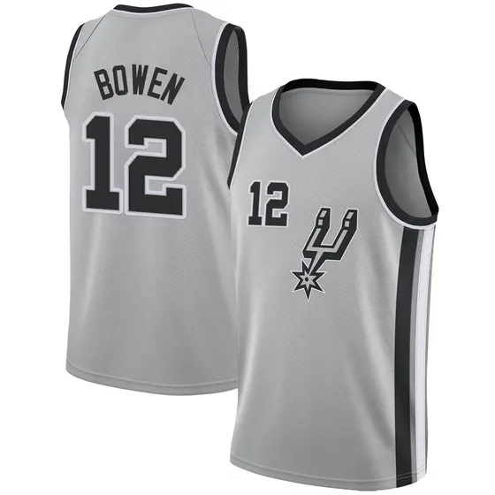 Big Tall Men s Bruce Bowen San Antonio Spurs Nike Swingman Silver Jersey Statement Edition