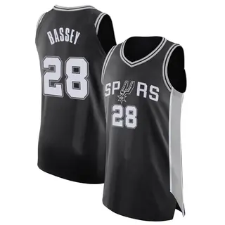 Men's Charles Bassey San Antonio Spurs Nike Authentic Black Jersey - Icon Edition