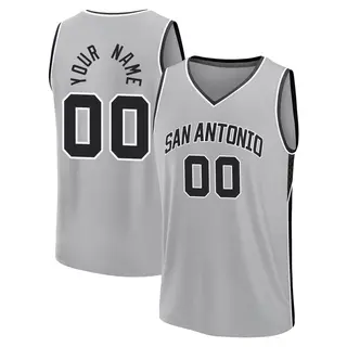 Men's Custom San Antonio Spurs Fast Break Silver 2024/25 Statement Edition Jersey