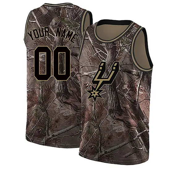 Big & Tall Men's Custom San Antonio Spurs Nike Swingman Camo Realtree Collection Jersey