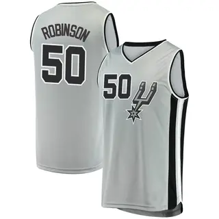 Men's David Robinson San Antonio Spurs Fanatics Branded Fast Break Silver Jersey - Statement Edition