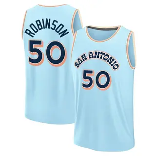 Men's David Robinson San Antonio Spurs Fast Break Light Blue Fanatics 2024/25 City Edition Jersey