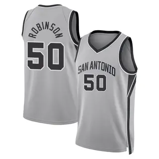 Men's David Robinson San Antonio Spurs Jordan Brand Swingman Silver 2024/25 Statement Edition Jersey
