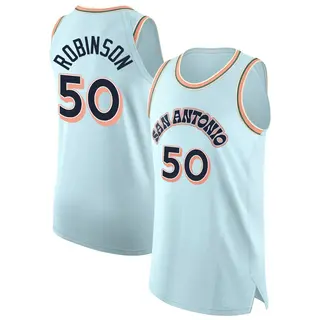 Men's David Robinson San Antonio Spurs Nike Authentic Light Blue 2024/25 City Edition Jersey