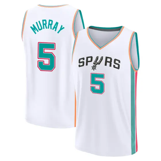 Men's Dejounte Murray San Antonio Spurs Fanatics Branded Replica White 2021/22 Fast Break City Edition Jersey