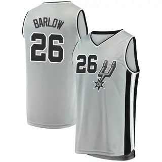 Men's Dominick Barlow San Antonio Spurs Fanatics Branded Fast Break Silver Jersey - Statement Edition
