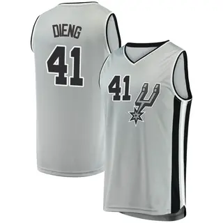 Men's Gorgui Dieng San Antonio Spurs Fanatics Branded Fast Break Silver Jersey - Statement Edition