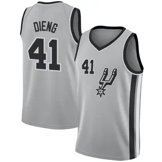 Men's Gorgui Dieng San Antonio Spurs Nike Swingman Silver Jersey - Statement Edition