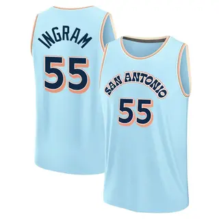 Men's Harrison Ingram San Antonio Spurs Fast Break Light Blue Fanatics 2024/25 City Edition Jersey
