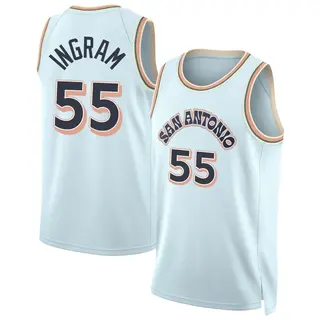 Men's Harrison Ingram San Antonio Spurs Nike Swingman Light Blue 2024/25 City Edition Jersey