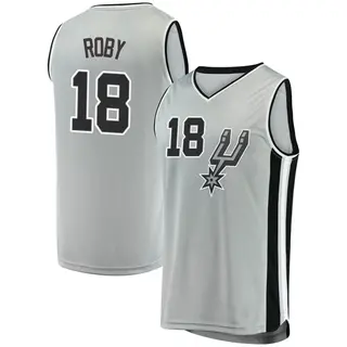 Men's Isaiah Roby San Antonio Spurs Fanatics Branded Fast Break Silver Jersey - Statement Edition