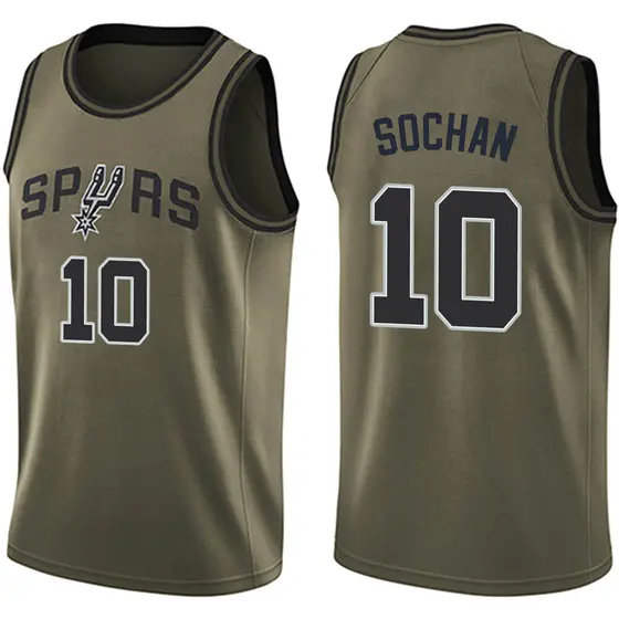 Men's Jeremy Sochan San Antonio Spurs Nike Swingman Green Salute to Service Jersey