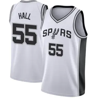 Men's Jordan Hall San Antonio Spurs Nike Swingman White Jersey - Association Edition