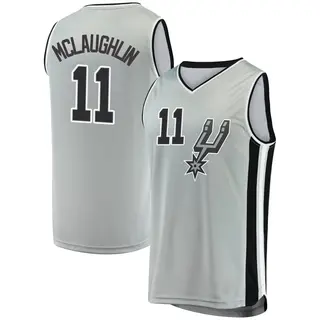 Men's Jordan McLaughlin San Antonio Spurs Fanatics Branded Fast Break Silver Jersey - Statement Edition