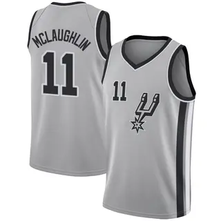 Men's Jordan McLaughlin San Antonio Spurs Nike Swingman Silver Jersey - Statement Edition