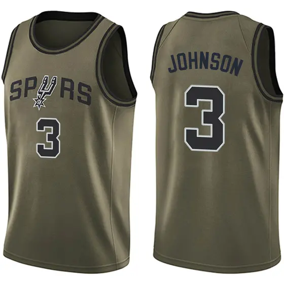 Big & Tall Men's Keldon Johnson San Antonio Spurs Nike Swingman Green  Salute to Service Jersey