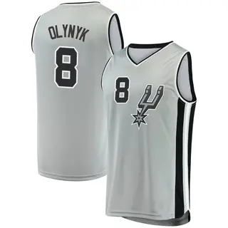 Men's Kelly Olynyk San Antonio Spurs Fanatics Branded Fast Break Silver Jersey - Statement Edition