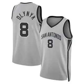 Men's Kelly Olynyk San Antonio Spurs Jordan Brand Swingman Silver 2024/25 Statement Edition Jersey
