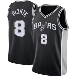 Men's Kelly Olynyk San Antonio Spurs Nike Swingman Black Jersey - Icon Edition