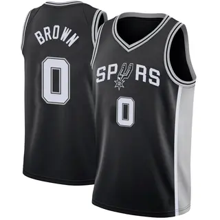 Men's Maliq Brown San Antonio Spurs Nike Swingman Black Jersey - Icon Edition