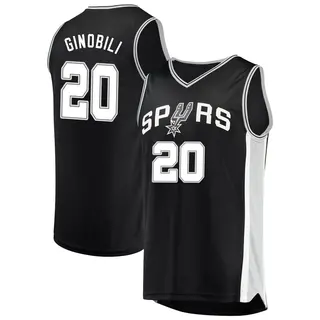 Men's Manu Ginobili San Antonio Spurs Fanatics Branded Black Fast Break Jersey - Icon Edition