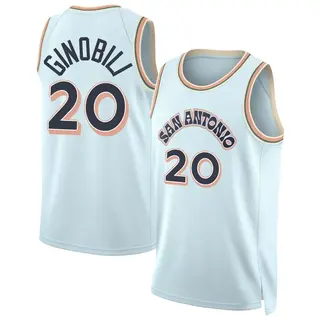 Men's Manu Ginobili San Antonio Spurs Nike Swingman Light Blue 2024/25 City Edition Jersey