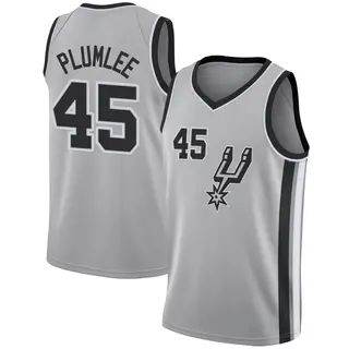 Men's Mason Plumlee San Antonio Spurs Nike Swingman Silver Jersey - Statement Edition