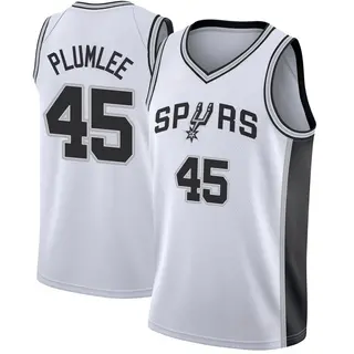 Men's Mason Plumlee San Antonio Spurs Nike Swingman White Jersey - Association Edition