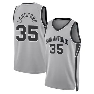 Men's Romeo Langford San Antonio Spurs Jordan Brand Swingman Silver 2024/25 Statement Edition Jersey