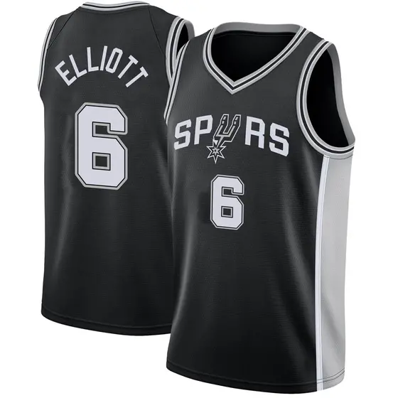 Men's Sean Elliott San Antonio Spurs Nike Swingman Black Jersey - Icon Edition