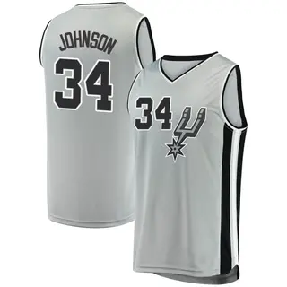 Men's Stanley Johnson San Antonio Spurs Fanatics Branded Fast Break Silver Jersey - Statement Edition