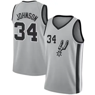 Men's Stanley Johnson San Antonio Spurs Nike Swingman Silver Jersey - Statement Edition