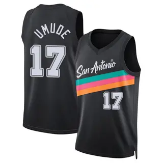 Men's Stanley Umude San Antonio Spurs Nike Swingman Black 2025/26 City Edition Jersey