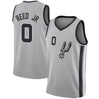 Men's Tarris Reed Jr. San Antonio Spurs Nike Swingman Silver Jersey - Statement Edition