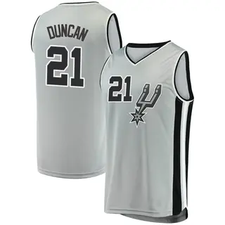 Men's Tim Duncan San Antonio Spurs Fanatics Branded Fast Break Silver Jersey - Statement Edition