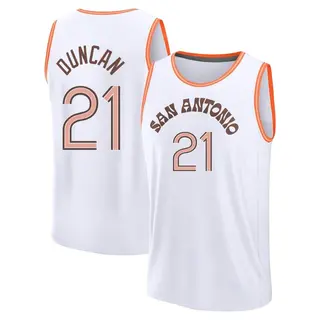 Men's Tim Duncan San Antonio Spurs Fanatics Branded Fast Break White 2023/24 City Edition Jersey