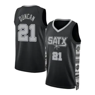 Men's Tim Duncan San Antonio Spurs Jordan Brand Swingman Black Statement Edition 2022/23 Jersey