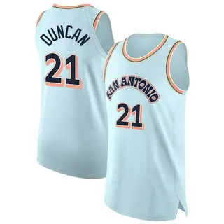 Men's Tim Duncan San Antonio Spurs Nike Authentic Light Blue 2024/25 City Edition Jersey