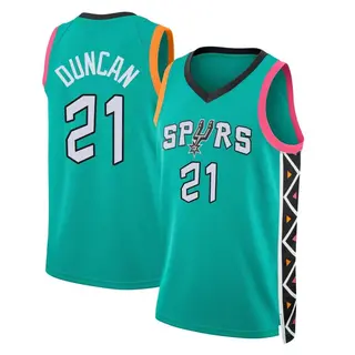 Men's Tim Duncan San Antonio Spurs Nike Fast Break Turquoise 2022/23 City Edition Jersey