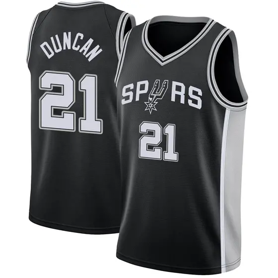 DUNCAN#21 Spurs Black NBA Jersey S-XXL