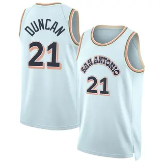 Men's Tim Duncan San Antonio Spurs Nike Swingman Light Blue 2024/25 City Edition Jersey