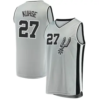 Men's Tommy Kuhse San Antonio Spurs Fanatics Branded Fast Break Silver Jersey - Statement Edition
