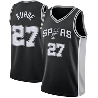 Men's Tommy Kuhse San Antonio Spurs Nike Swingman Black Jersey - Icon Edition