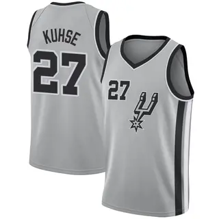 Men's Tommy Kuhse San Antonio Spurs Nike Swingman Silver Jersey - Statement Edition