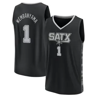 Men's Victor Wembanyama San Antonio Spurs Fanatics Branded Fast Break Black Statement Edition 2022/23 Jersey