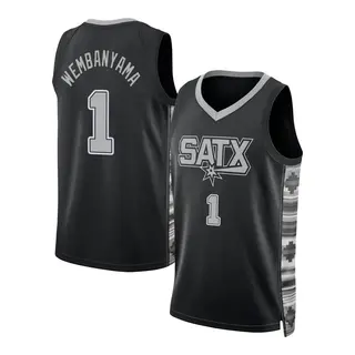 Men's Victor Wembanyama San Antonio Spurs Jordan Brand Swingman Black Statement Edition 2022/23 Jersey