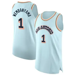 Men's Victor Wembanyama San Antonio Spurs Nike Authentic Light Blue 2024/25 City Edition Jersey