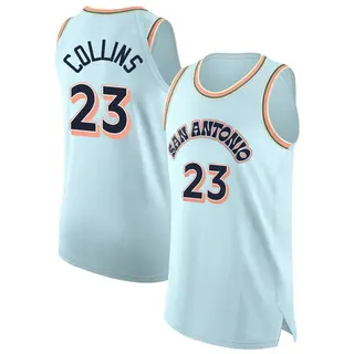 Men's Zach Collins San Antonio Spurs Nike Authentic Light Blue 2024/25 City Edition Jersey
