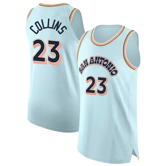 Men's Zach Collins San Antonio Spurs Nike Authentic Light Blue 2024/25 City Edition Jersey