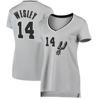 Women's Blake Wesley San Antonio Spurs Fanatics Branded Fast Break Silver Jersey - Statement Edition